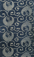 A Length of Hand Spun Hand Woven Cotton: Cranes and Karakusa