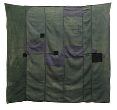 A Large Green Colored Patched Furoshiki: Lightweight Cotton