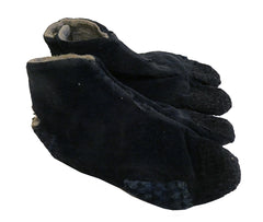 A Pair of Tiny Cotton Velvet Tabi: Baby-Sized Mended Split Toe Footwear