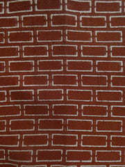 A Length of Stenciled Cotton: Iron Oxide Derived Dye