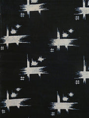 A Length of Rustic Katazome Dyed Cotton: Inky Indigo and Bold Pattern