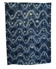 A Length of Indigo Dyed Cotton Shibori: Wide Cloth