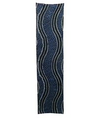 A Length of Indigo Dyed Cotton Shibori: Strong Wave Design