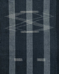 A Length of Indigo Dyed Cotton Egasuri: Large Scale Abstract Patterns