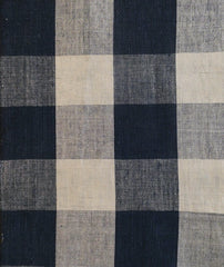 A Length of Large Scale Simple Plaid Cotton: Blue and White Squares