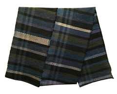 A Good Sized Length of Wide Sakiori Cotton: Rag Woven Panel in Blues