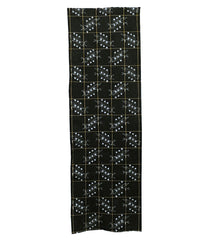 A Length of Kasuri Dyed Cotton: Stylized Bamboo in a Grid
