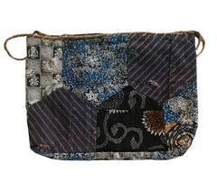 A Rare and Beautiful Drawstring Bag: Pieced Antique Katazome Cottons