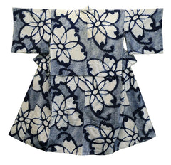 An Exuberantly Patterned Shibori Yukata: Large Scale Flowers