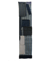 A Length of Beautifully Patched Zanshi ori Cotton: Leftover Yarn Weaving