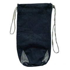 An Indigo Dyed Cotton Bag: Sashiko Stitched Details