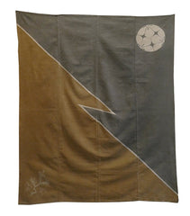 A Tsutsugaki Dyed Large Furoshiki: Dramatic Zigzag