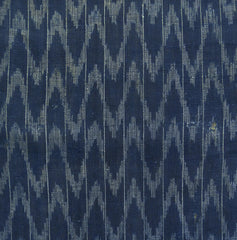 A Length of Indigo Dyed Kasuri Hemp Cloth: Arrow Feather Motif