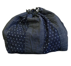 A Beautiful Indigo Komebukuro: Handsome Kasuri and Checked Cottons