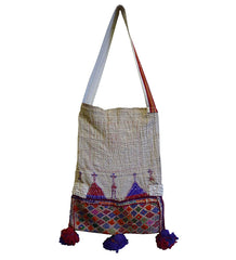 A Large "Boro" Indian Cotton Bag: Embroidery and Recycling