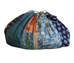 A Fabulous and Large Drawstring Bag: 19th Century Botanically Dyed Silks