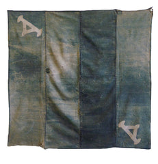 A Large and Faded Green Colored Furoshiki: Resist Dyed Details