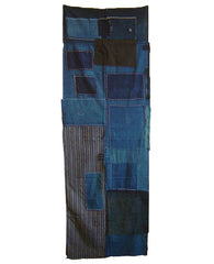 A Beautifully Graphic Two Panel Boro Panel: White Stitching