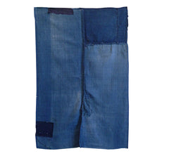 A Simple Indigo Cotton Fragment: Two Panels of Hand Spun Cotton