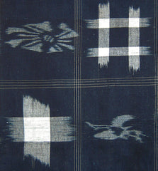 A Length of Beautiful Kasuri Cloth: Auspicious Symbols