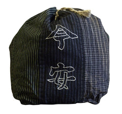 A Rustic and Beautiful Pieced Cotton Drawstring Bag: Chainstich Kanji