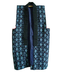 A Mid Century Kasuri Vest: Hand Stitched Sodenashi