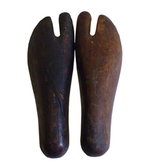 A Pair of Small Tabi Lasts: Wooden Split Toe Sock Forms