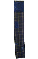 A Long Patched Boro Panel: Black and Yellow Patched Cloth