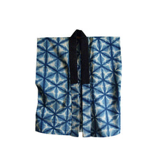 A Sekka Shibori Han Juban: Indigo Dyed Cotton Half Under-Kimono