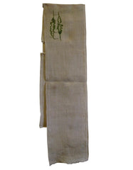A Length of Stenciled Hemp: Mid Century Stylized Leaf Motif