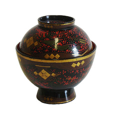 An Elaborately Decorated Lidded Lacquer Bowl #1: Edo Period