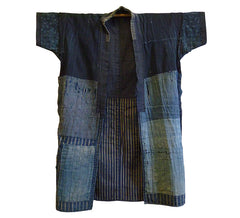 A Rustic Indigo Dyed Work Coat: Boro Noragi