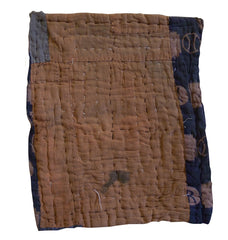 A Large Pieced Zokin: Orange and Plaid Cottons