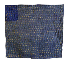 A Large Hemp Stitched Zokin: Boro Blue-Purple Cottons