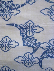 A Length of Stenciled Hemp or Ramie Cloth: Bats on a Summer Futon Cover Panel
