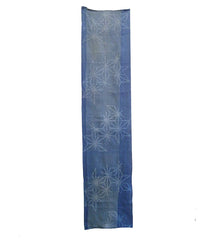 A Length of Faded and Worn Shibori Dyed Bast Fiber Cloth: Fractured Asa no Ha