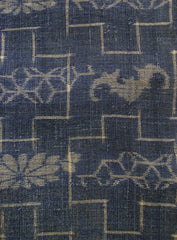 A Hemp or Ramie Kasuri Fragment: Two Panels, Bats