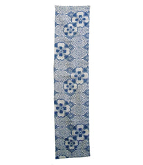 A Length of Stenciled Hemp or Ramie Cloth: Summer Futon Cover