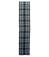 A Length of Handsome Hand Woven Plaid Cotton: Indigo Dyed Yarns