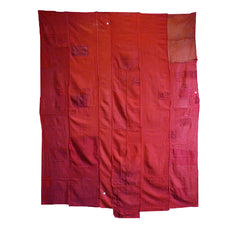 A Very Large, Red-Colored Cotton Boro Textile: Saturated Color