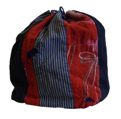 A Piece Constructed Drawstring Bag: Flannel Segments