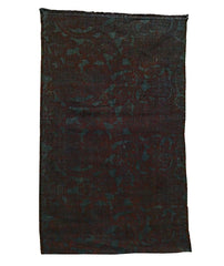 A Fragment of Overdyed Indigo Stenciled Cotton: Iron Oxide Dye Pattern