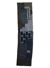 A Very Good, Old Boro Length: Blue, Red, White Checked Base Cloth