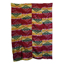 A Four Panel Brightly Colored Kasuri Cloth: Mid 20th Century