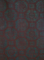 A Length of 19th Century Stencil Dyed Cotton: Over Dyed Indigo and Bengara