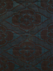 A Length of Over Dyed Indigo with Bengara Stenciling: Iron Oxide Dye