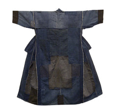 A Beautifully Patched and Mended Boro Kimono: Indigo Dyed Cotton