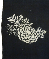 A Length of Katazome Dyed Cotton: Four Chrysanthemum Pairs