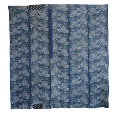 A Large Indigo Dyed Katazome Futon Cover: Patches