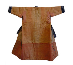 A Child's Padded Kimono: Beautiful Orange Colored Boro Cotton Lining